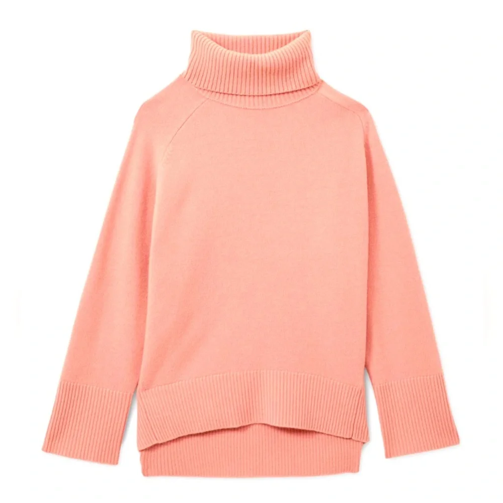 NWT Reiss Eliza Cashmere & Wool Sweater roll neck soft pink small turtleneck - Picture 6 of 9